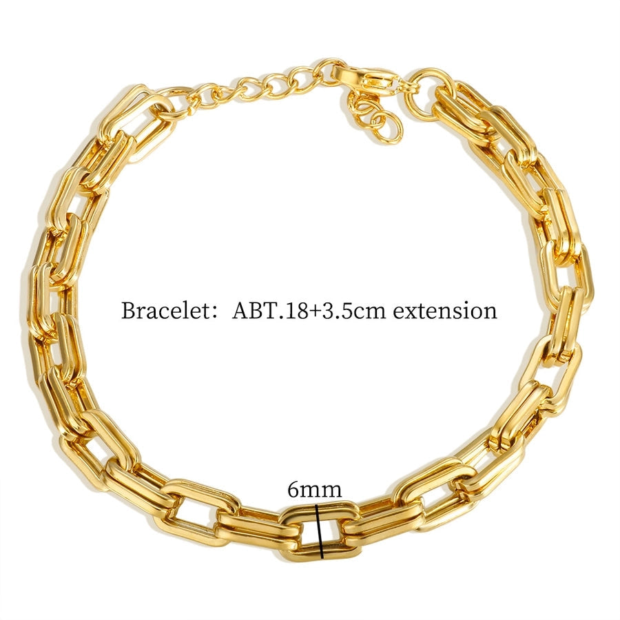 Jewelry Simple Style Geometric 304 Stainless Steel Bracelets Necklace