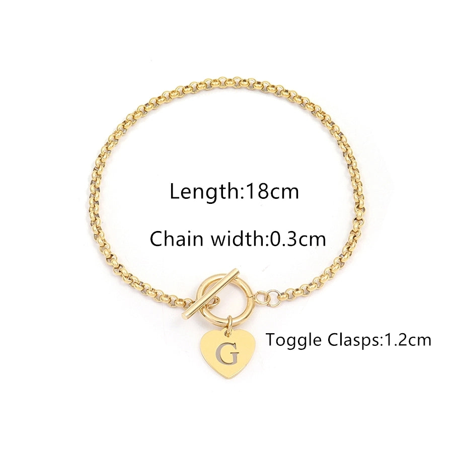 Elegant Simple Style Classic Style Letter 201 Stainless Steel 304 Stainless Steel Bracelets In Bulk