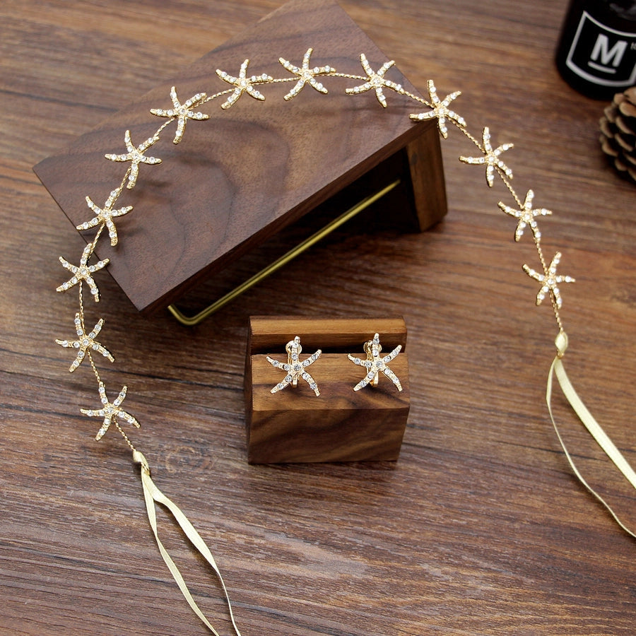 Alloy Diamond Star Bridal Jewelry Sets