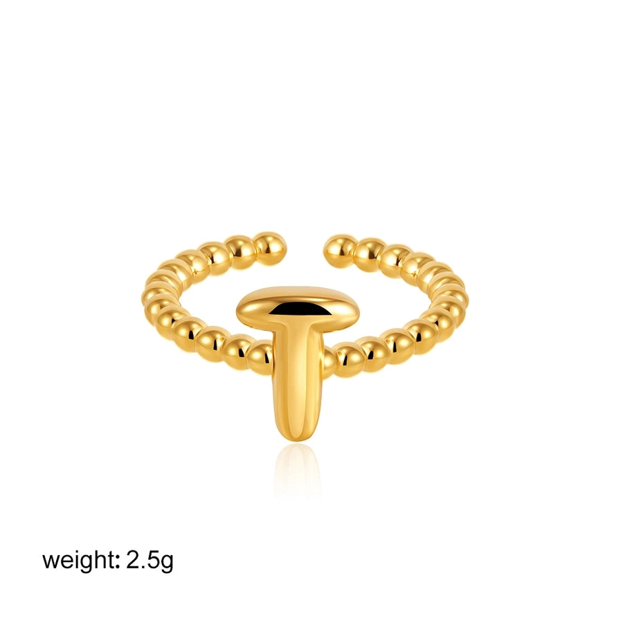 Copper Letter Open Rings