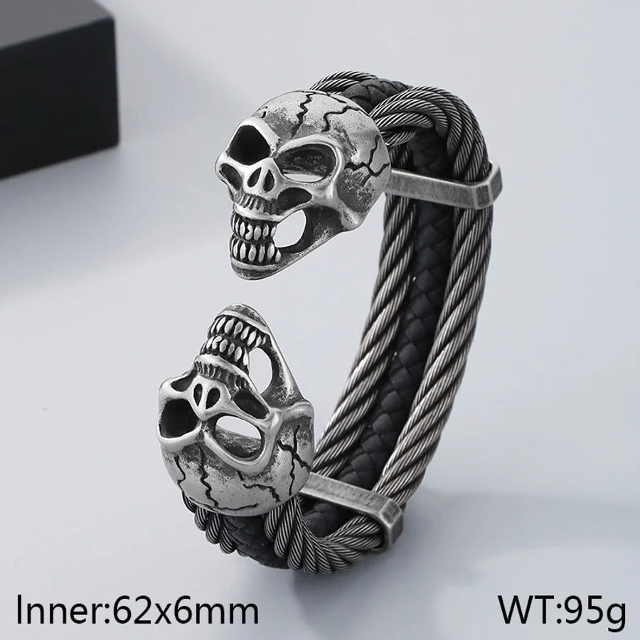 Business Lion's head Wolf Head Skull 304 Stainless Steel 18K Gold Plated Men's Bangle