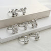 Copper Brass 18K Gold Plated Letter Open Rings