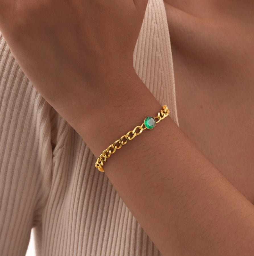 Basic Simple Style Solid Color Titanium Steel 18K Gold Plated Bracelets In Bulk