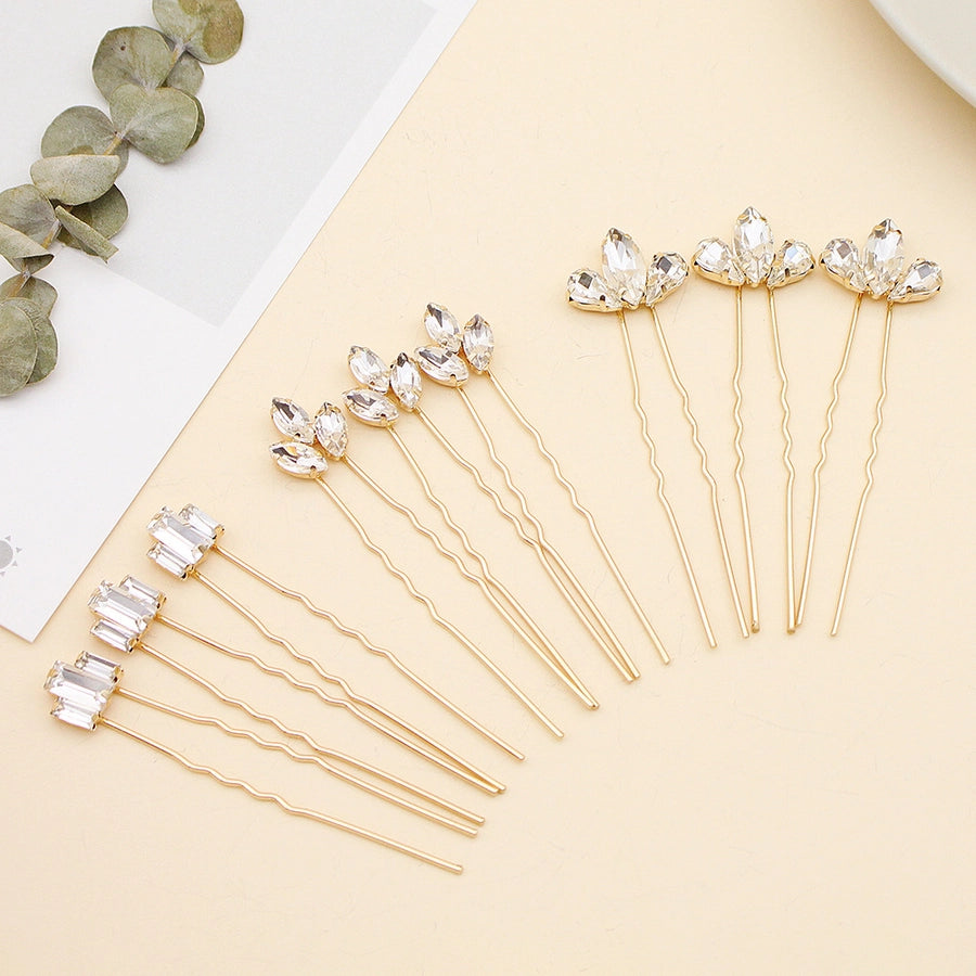 Antique U-shaped Hairpin Hair Accessories Simple Rhinestone Pin Hairpin Photography Portrait High-end Hair Hairpin