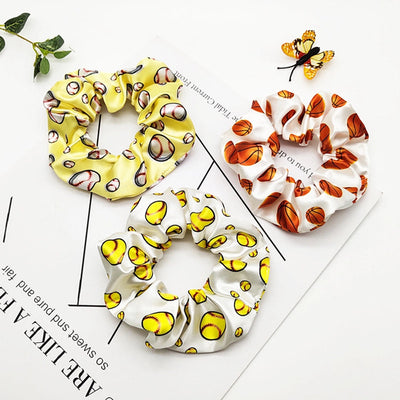 fashion baseball basketball satin hair tie 1 piece