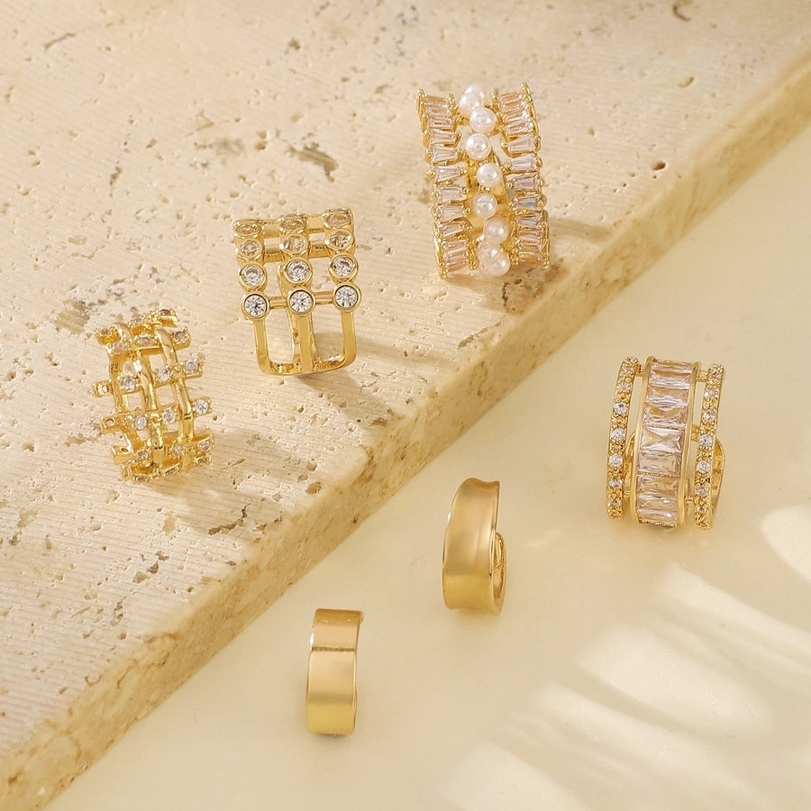 1 Piece Nordic Style Simple Style Geometric Water Droplets Copper Ear Cuffs