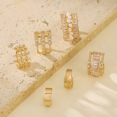 1 Piece Nordic Style Simple Style Geometric Water Droplets Copper Ear Cuffs