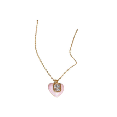 Copper Enamel Heart Shape Pendant Necklace