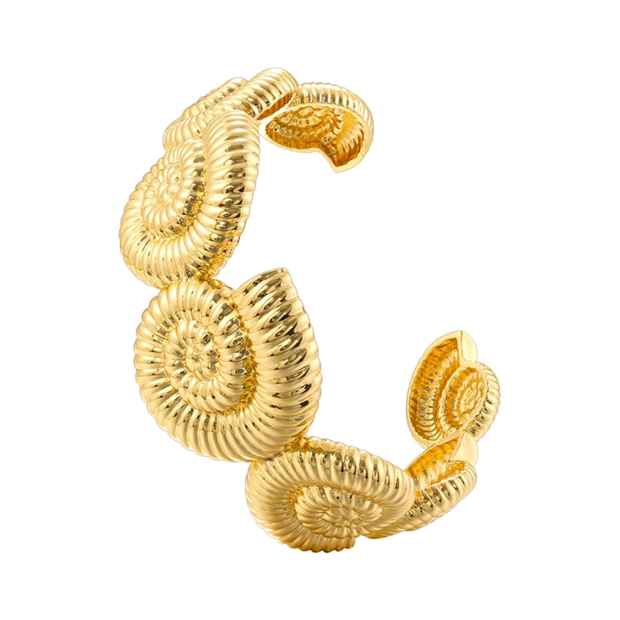 Copper 18K Gold Plated Conch Flower Bangle