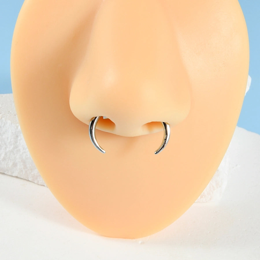 1 Piece Nose Rings & Studs Casual Streetwear Horns Snake-Shaped 304 Stainless Steel 18K Gold Plated Nose Rings & Studs