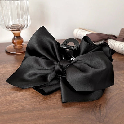 Escape Princess Headwear ~ Satin Big Bow Grab Clip Shark Clip Back Head Hair Korean Grab Clip Ins Clip