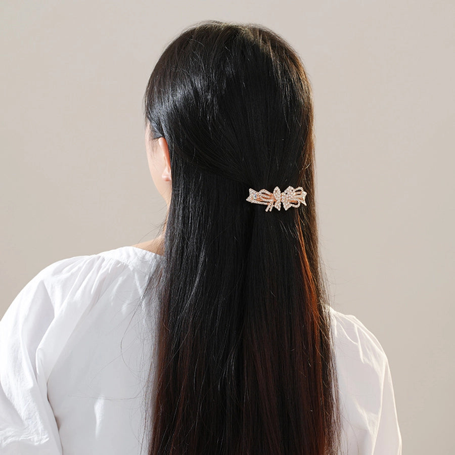 Women's Elegant Bow Knot Alloy Inlay Rhinestones Zircon Hair Clip
