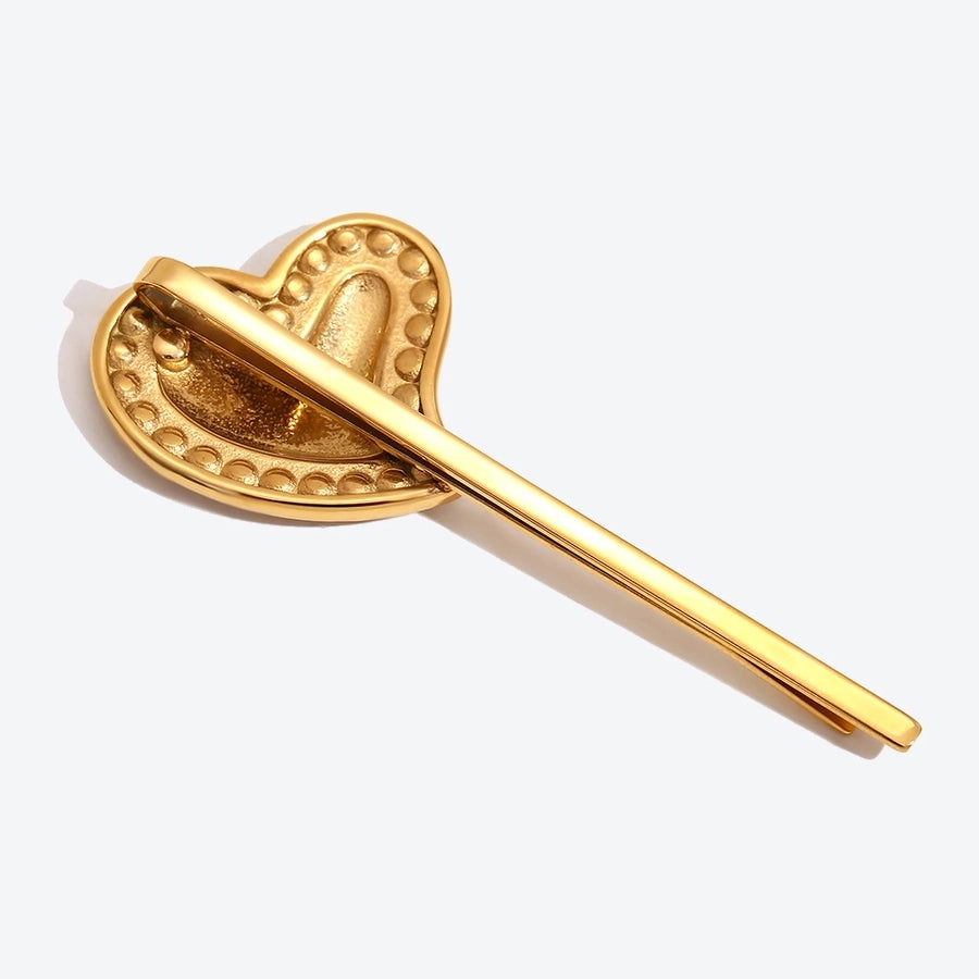 Cute Side Clip Bang Clip Girly Heart Barrettes Stainless Steel 18K Gold Plating Irregular Heart Side Diamond Hair Clip Barrettes