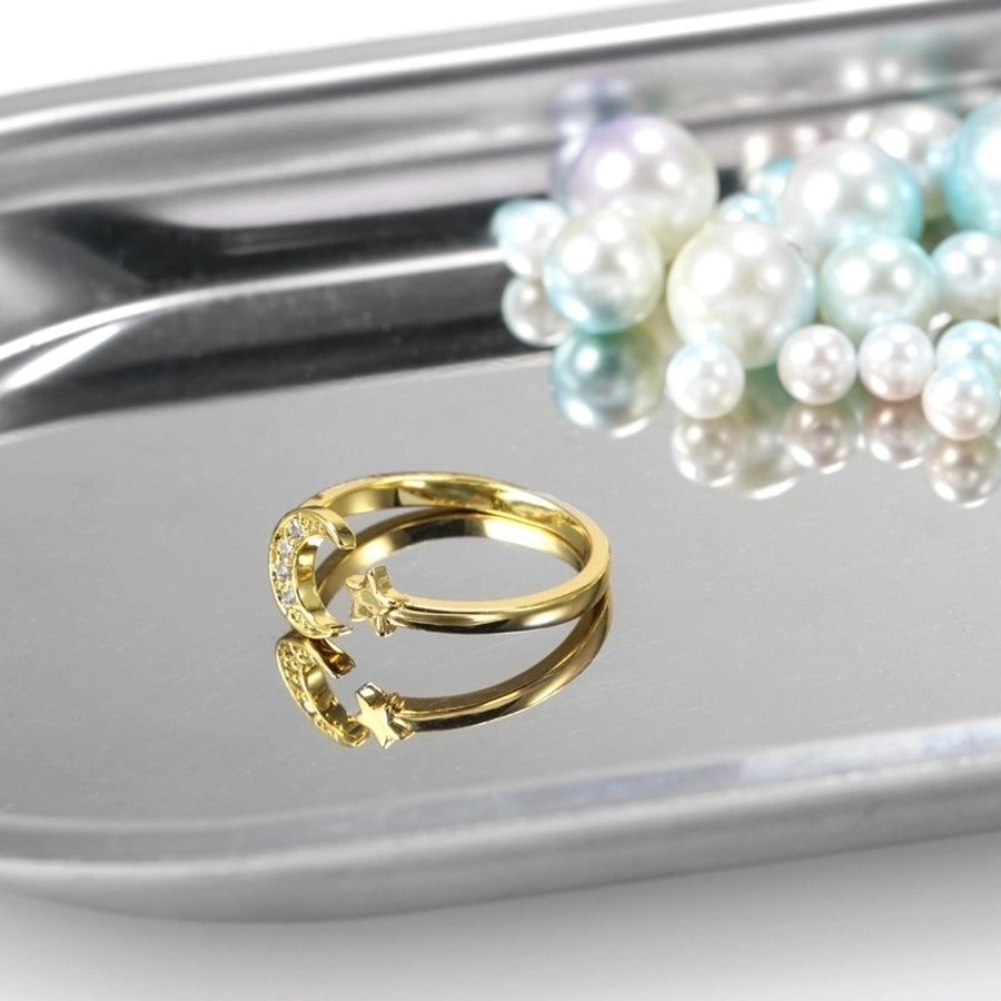 Copper Zircon Star Moon Zircon Open Rings