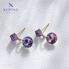 1 Pair Elegant XUPING Geometric Round Plating Inlay Copper Artificial Gemstones Artificial Crystal 18K Gold Plated Drop Earrings
