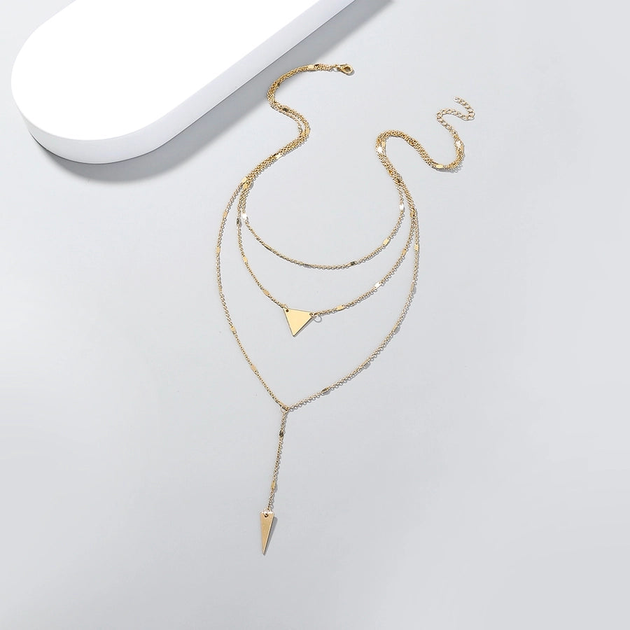 Copper cable chain Geometric Necklace