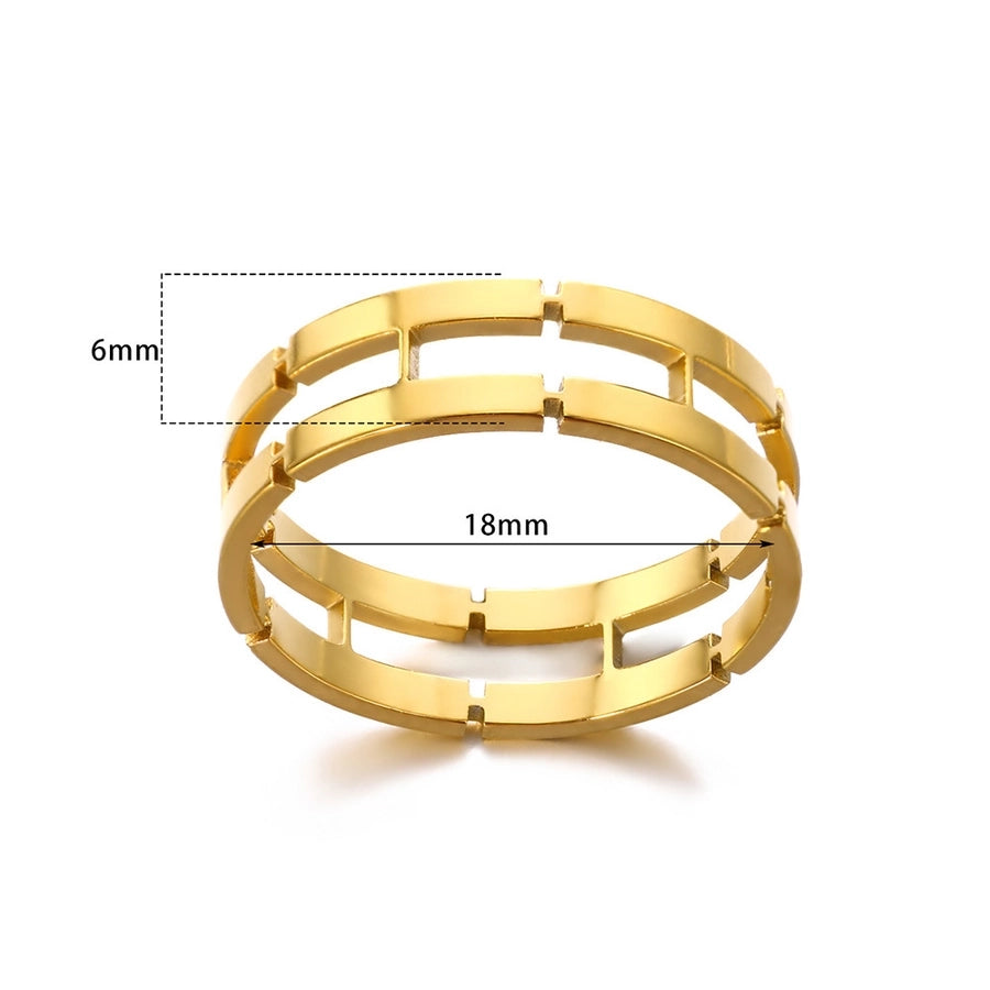 Jewelry Simple Style Commute Geometric 304 Stainless Steel 18K Gold Plated Rings