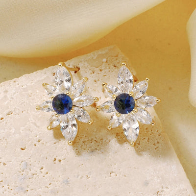 1 Pair Sweet Simple Style Shiny Geometric Heart Shape Inlay Copper Glass Zircon K Gold Plated Drop Earrings