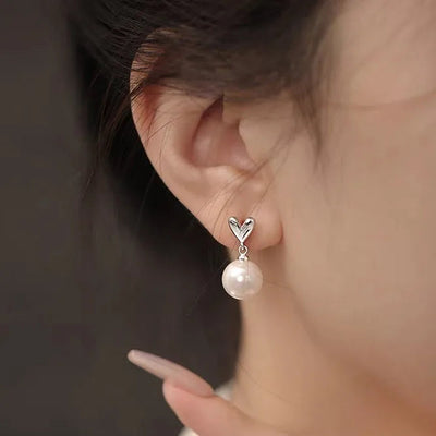 1 Pair Elegant Lady Geometric Heart Shape Plating Alloy Drop Earrings Ear Studs