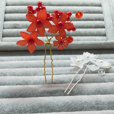 elegant bridal flower arylic imitation pearl hairpin