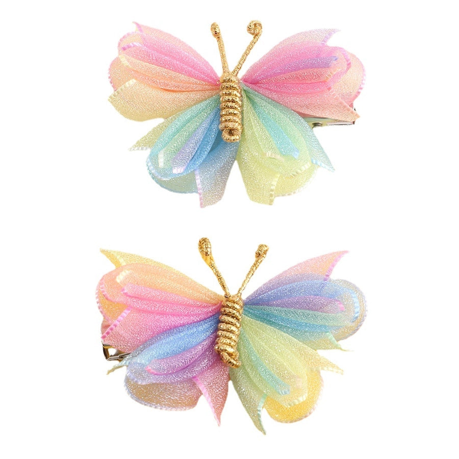 kid's cartoon style butterfly cloth knitting hair clip