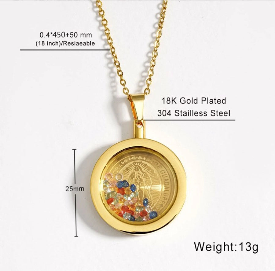 Jewelry Elegant Geometric Round Titanium Steel Pendant Necklace