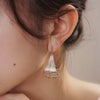 1 Pair French Style Pastoral Solid Color Geometric Plating Brass 24K Gold Plated Drop Earrings