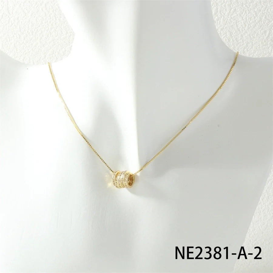 Jewelry Lady Simple Style Geometric Copper Zircon Necklace