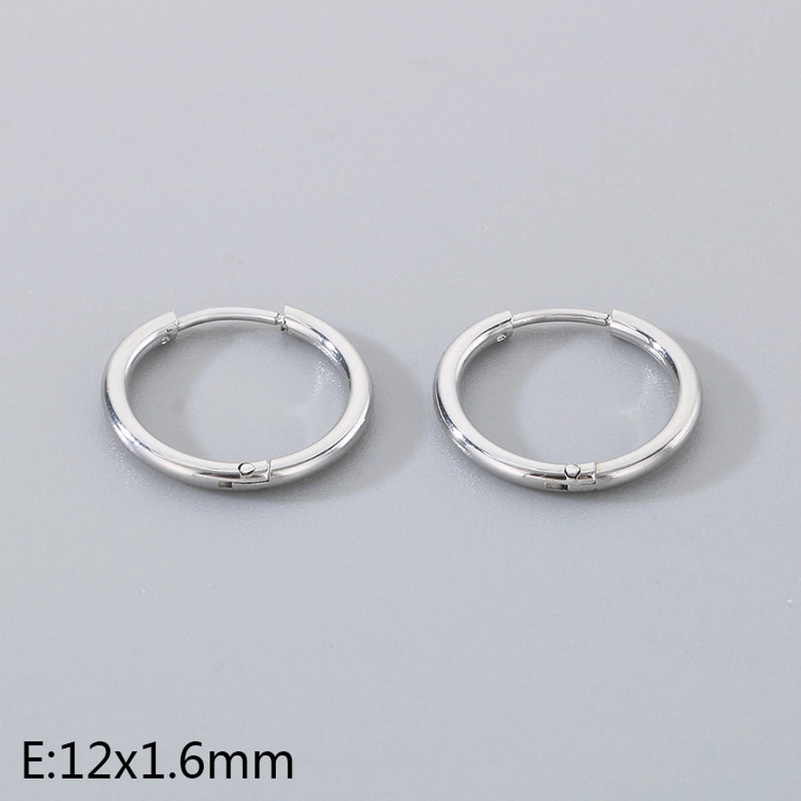 1 Pair Simple Style Round 304 Stainless Steel 18K Gold Plated Earrings