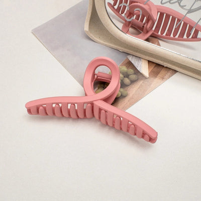 simple style solid color plastic resin spray paint hair clip 1 piece