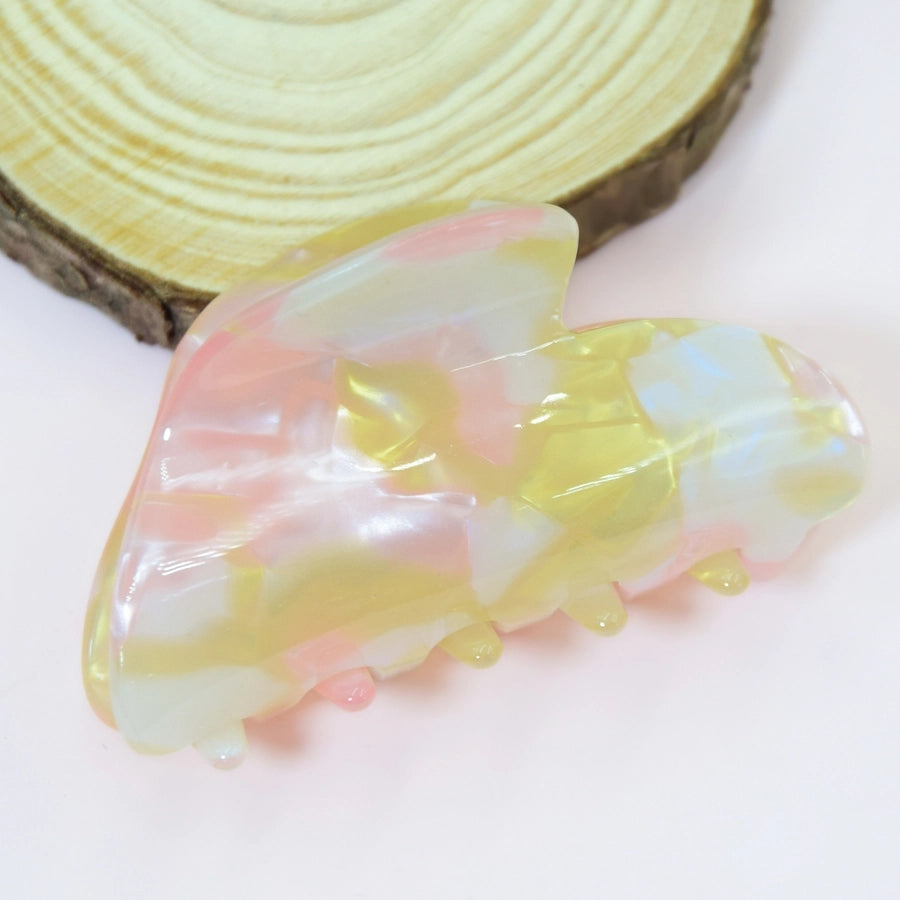 cute color block arylic handmade hair claws 1 piece