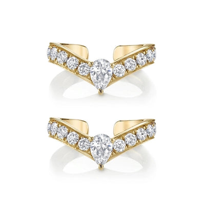1 Pair Elegant Simple Style Geometric Copper Zircon 24K Gold Plated Drop Earrings Ear Cuffs