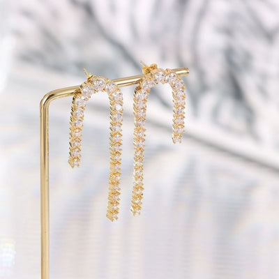 1 Pair Vintage Style Classic Style Geometric Plating Copper Zircon Drop Earrings
