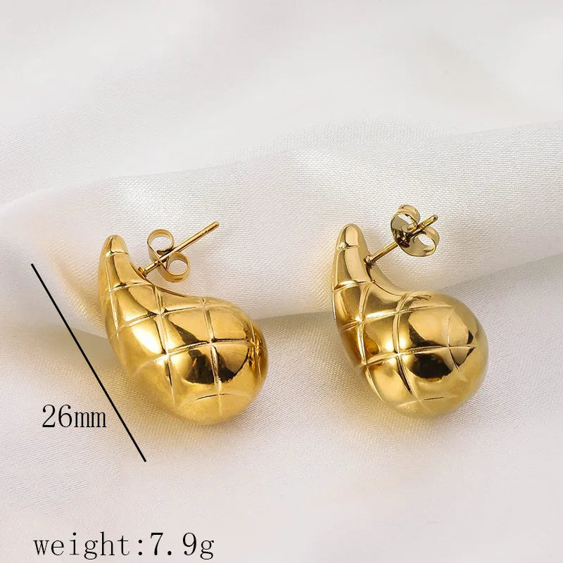 1 Pair Simple Style Commute Geometric Heart Shape Plating Titanium Steel Drop Earrings Earrings Ear Studs