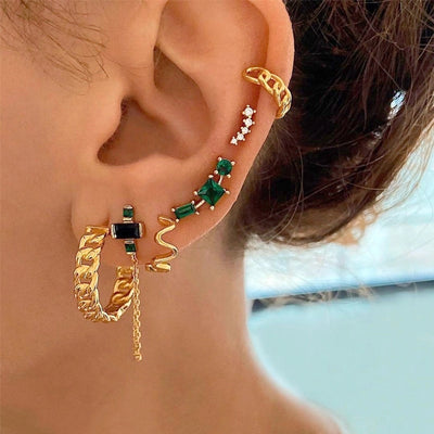 1 Pair Casual Elegant Geometric Copper Zircon Drop Earrings Ear Studs