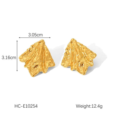 1 Pair IG Style Geometric Solid Color Plating 304 Stainless Steel 18K Gold Plated Drop Earrings Ear Studs