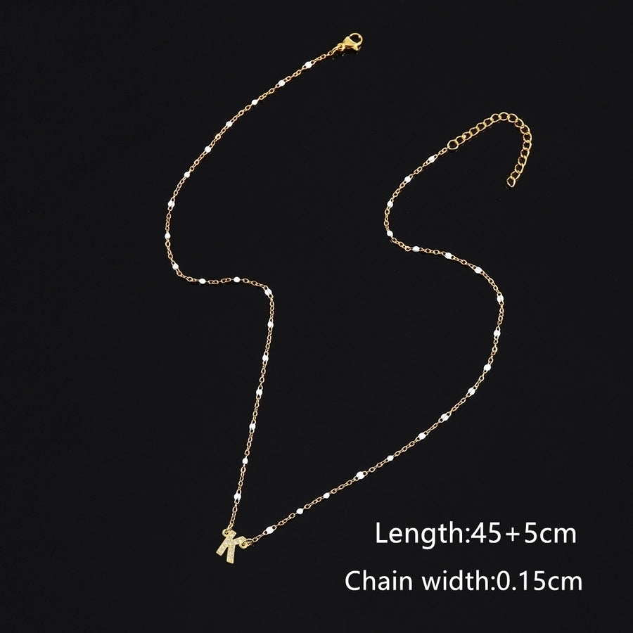 201 Stainless Steel Copper Letter Pendant Necklace