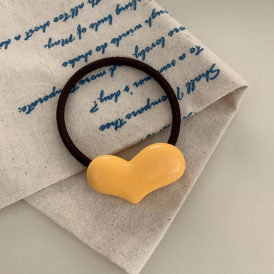 Women's Cute Simple Style Heart Shape Resin Hair Tie