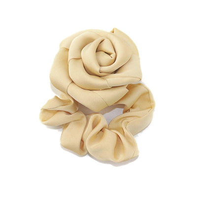 fashion rose solid color cloth hair tie