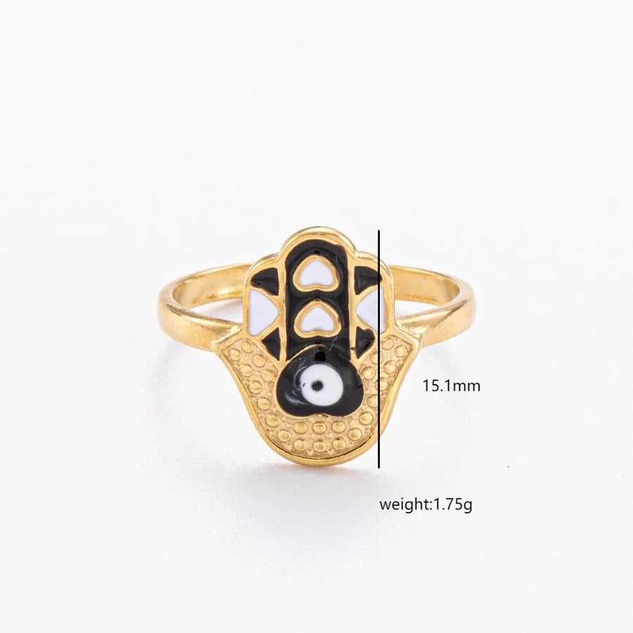 Jewelry Elegant Devil's Eye Star Heart Shape 304 Stainless Steel Open Rings