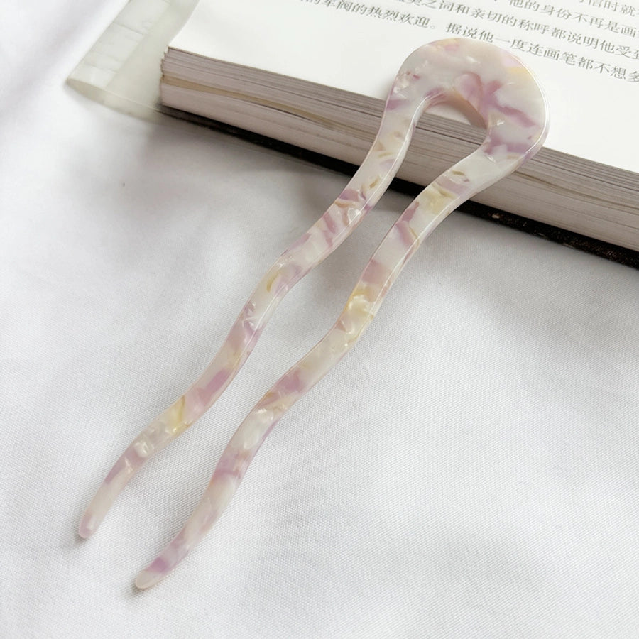 Women's Simple Style U Shape Leopard Acetic acid sheets Hairpin