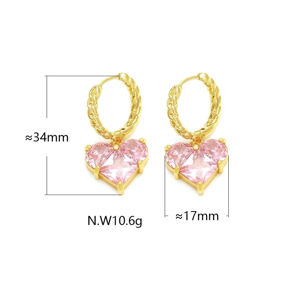 1 Pair Vintage Style Classic Style Heart Shape Plating Copper Zircon Drop Earrings