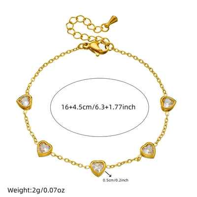 Elegant Streetwear Heart Shape 304 Stainless Steel Bracelets In Bulk