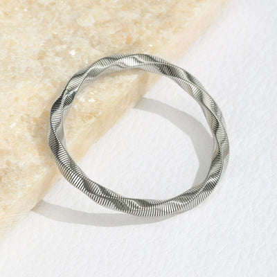 Simple Style Solid Color 304 Stainless Steel Bangle In Bulk