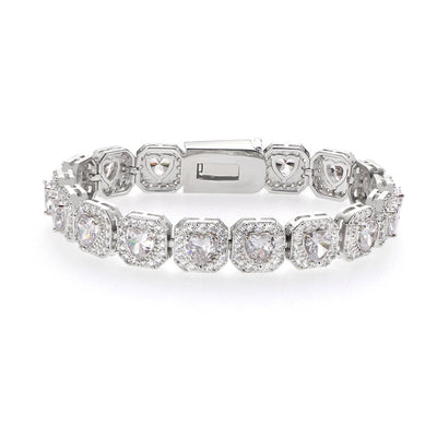 Copper Zircon Plating Inlay Square Zircon Bracelets