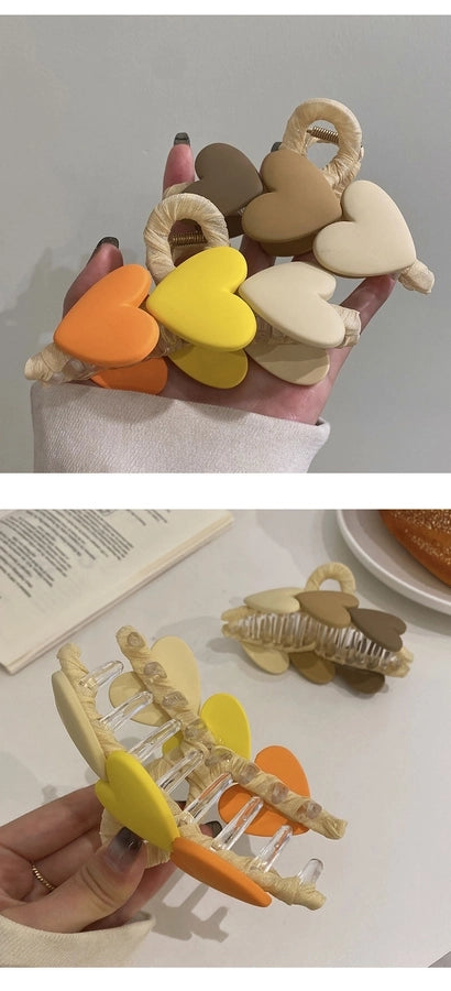 Online celebrity Korean style gradient love back head temperament female hairpin summer simple sweet  shark clip grip