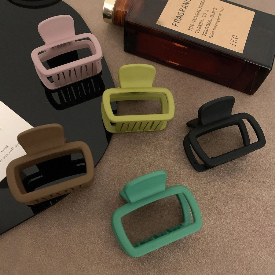 retro solid color plastic hair claws