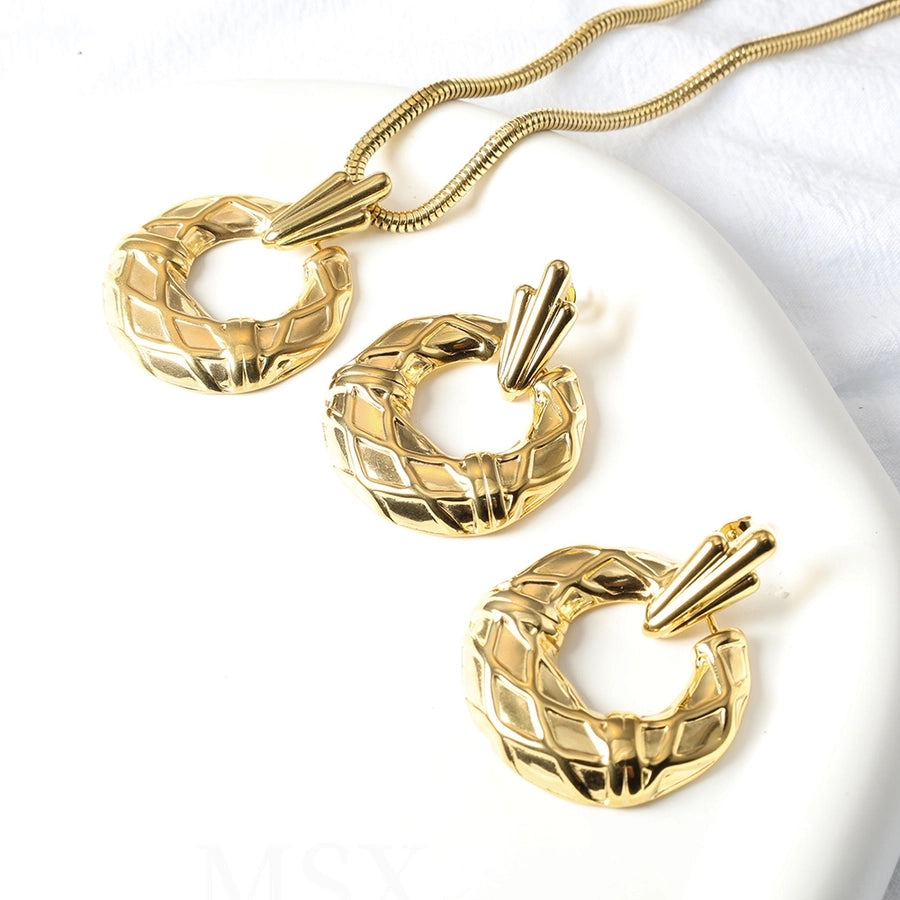 Jewelry Streetwear Geometric 304 Stainless Steel Plating Earrings Necklace