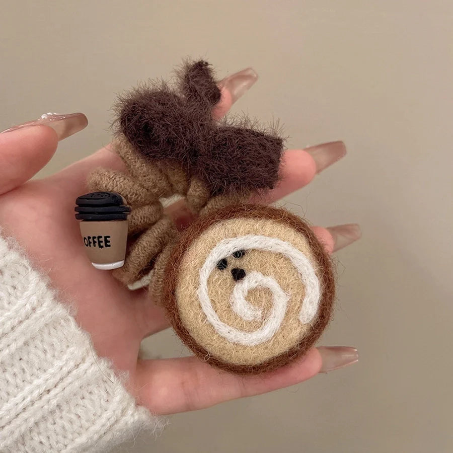 Cute Women's Letter Donuts Felt Hair Tie