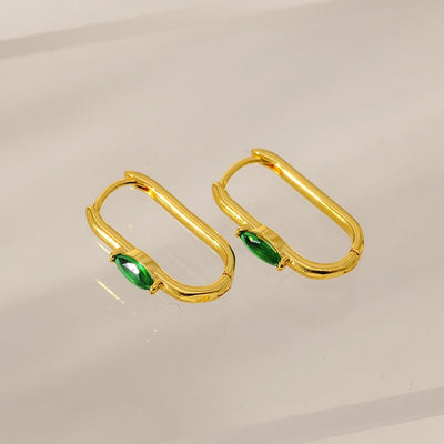 1 Pair Elegant Classic Style Geometric Copper Zircon Earrings